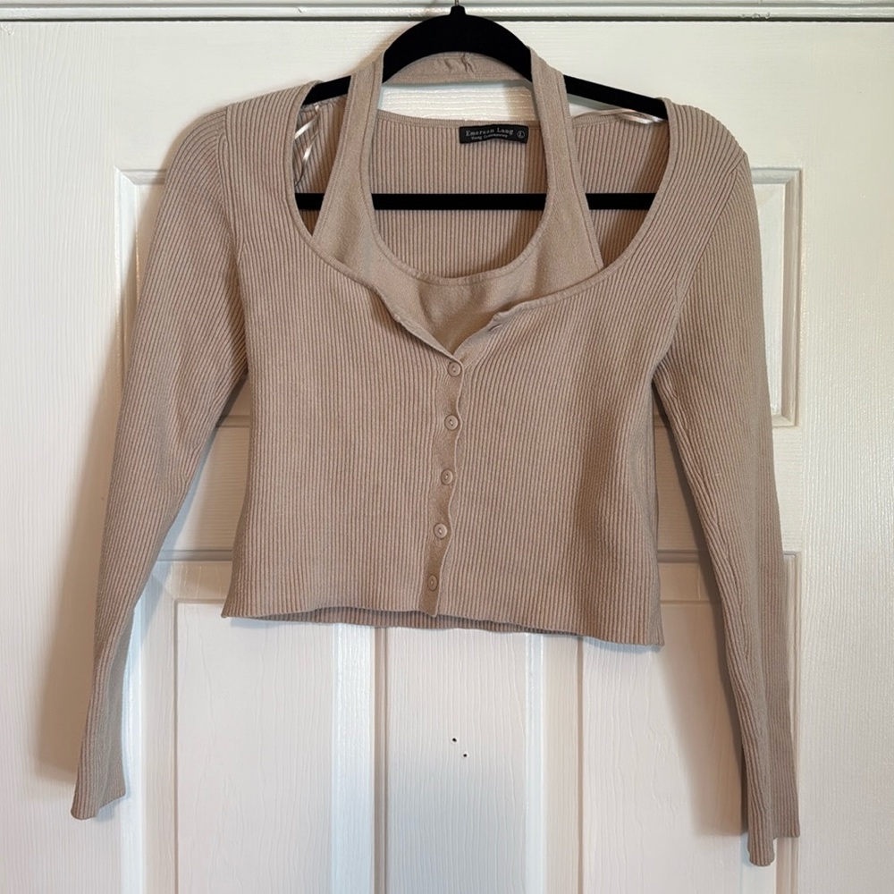 Tan Ribbed Sweater